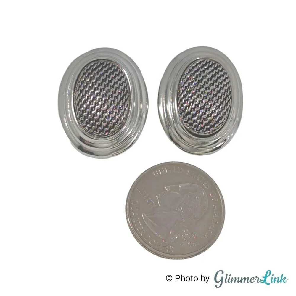 Vintage Avon Silver Tone Magnetic Convertible Mesh Earrings – 1999 Modernist
